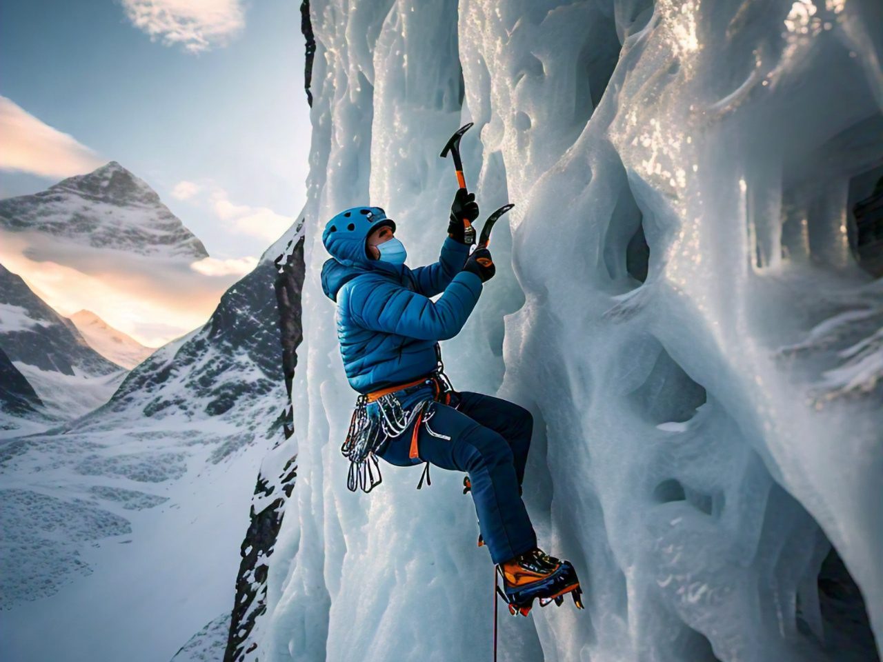 blue ice climbing