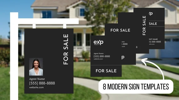 exp black and white for sale real estate signs